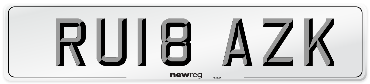 RU18 AZK Number Plate from New Reg